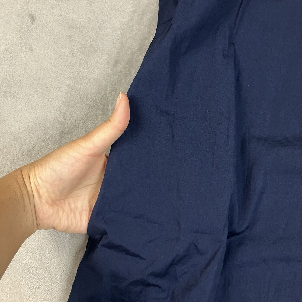 J Crew Tall Embroidered Shirt Dress Womens Blue Cotton Poplin Preppy Coastal - Picture 11 of 14